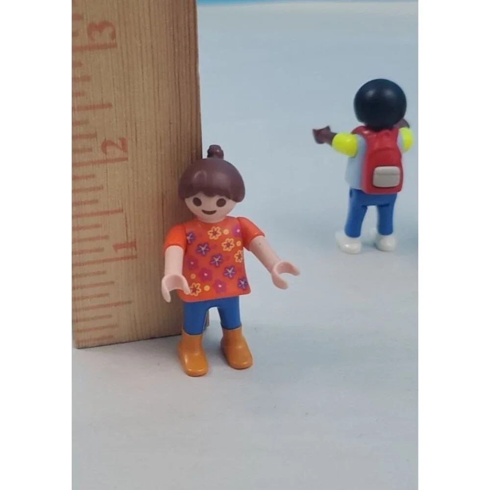 Playmobil Kids Figure Lot - 3 Figures: Batgirl Outfit, Striped Boy, Floral Girl